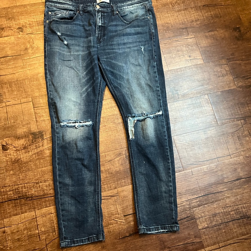 Men's Distressed Blue Jeans